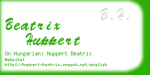 beatrix huppert business card